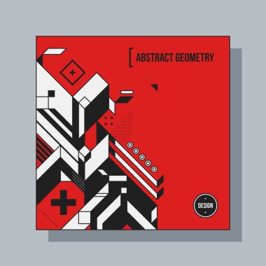 Arka plan tasarım şablonu soyut geometrik öğelerle kare. Yararlı için Cd kapakları, reklam ve posterler.