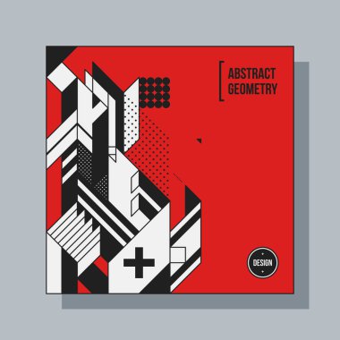 Arka plan tasarım şablonu soyut geometrik öğelerle kare. Yararlı için Cd kapakları, reklam ve posterler.