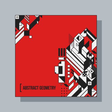 Arka plan tasarım şablonu soyut geometrik öğelerle kare. Yararlı için Cd kapakları, reklam ve posterler.