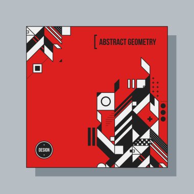 Arka plan tasarım şablonu soyut geometrik öğelerle kare. Yararlı için Cd kapakları, reklam ve posterler.