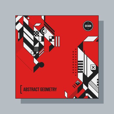 Arka plan tasarım şablonu soyut geometrik öğelerle kare. Yararlı için Cd kapakları, reklam ve posterler.