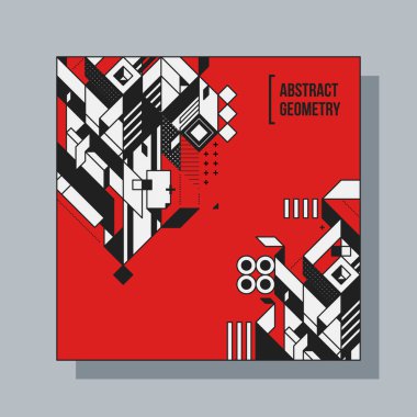 Arka plan tasarım şablonu soyut geometrik öğelerle kare. Yararlı için Cd kapakları, reklam ve posterler.