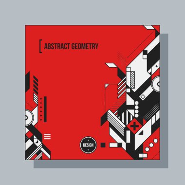 Arka plan tasarım şablonu soyut geometrik öğelerle kare. Yararlı için Cd kapakları, reklam ve posterler.