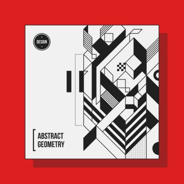 Arka plan tasarım şablonu soyut geometrik öğelerle kare. Yararlı için Cd kapakları, reklam ve posterler.