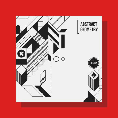 Arka plan tasarım şablonu soyut geometrik öğelerle kare. Yararlı için Cd kapakları, reklam ve posterler.