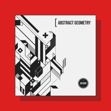 Arka plan tasarım şablonu soyut geometrik öğelerle kare. Yararlı için Cd kapakları, reklam ve posterler.