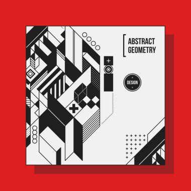 Arka plan tasarım şablonu soyut geometrik öğelerle kare. Yararlı için Cd kapakları, reklam ve posterler.