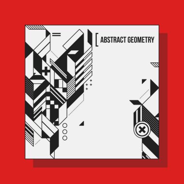 Arka plan tasarım şablonu soyut geometrik öğelerle kare. Yararlı için Cd kapakları, reklam ve posterler.