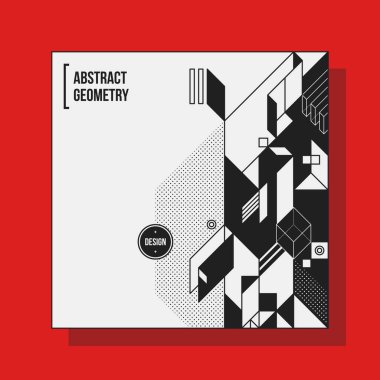 Arka plan tasarım şablonu soyut geometrik öğelerle kare. Yararlı için Cd kapakları, reklam ve posterler.