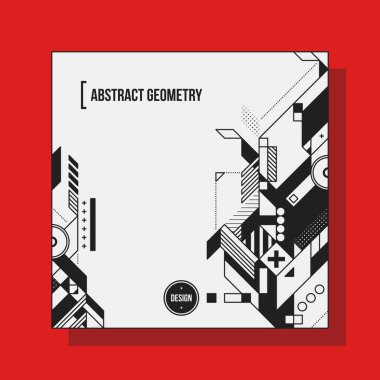 Arka plan tasarım şablonu soyut geometrik öğelerle kare. Yararlı için Cd kapakları, reklam ve posterler.