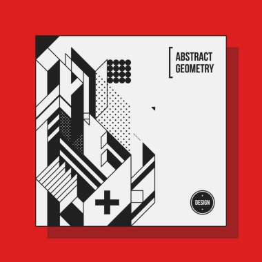 Arka plan tasarım şablonu soyut geometrik öğelerle kare. Yararlı için Cd kapakları, reklam ve posterler.