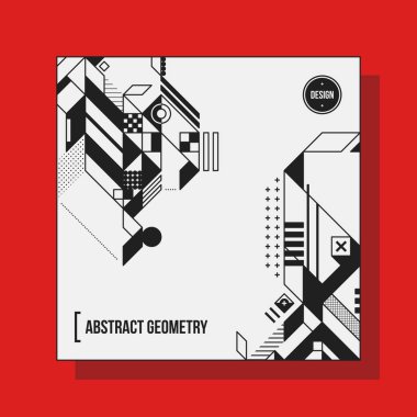 Arka plan tasarım şablonu soyut geometrik öğelerle kare. Yararlı için Cd kapakları, reklam ve posterler.