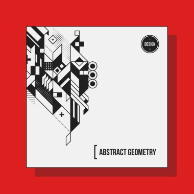 Arka plan tasarım şablonu soyut geometrik öğelerle kare. Yararlı için Cd kapakları, reklam ve posterler.