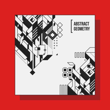 Arka plan tasarım şablonu soyut geometrik öğelerle kare. Yararlı için Cd kapakları, reklam ve posterler.
