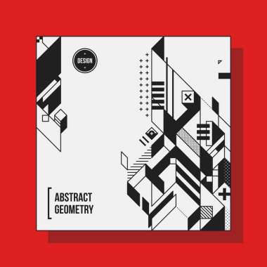 Arka plan tasarım şablonu soyut geometrik öğelerle kare. Yararlı için Cd kapakları, reklam ve posterler.
