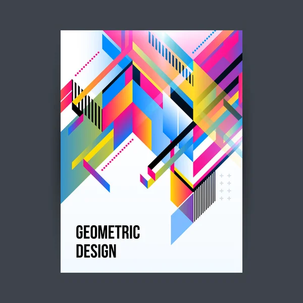 Plakát/borító design sablon fényes geometriai formák, a fehér háttér. — Stock Vector