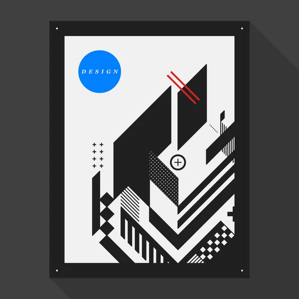 Modèle de conception d'affiche / couverture avec des éléments géométriques abstraits. Style de graffiti moderne . — Image vectorielle