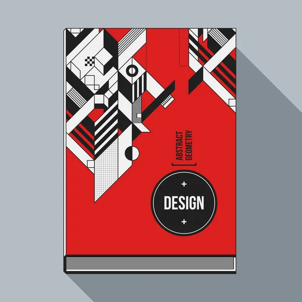 Boek cover ontwerpsjabloon met abstracte geometrische elementen. Stijl van moderne kunst en graffiti. — Stockvector