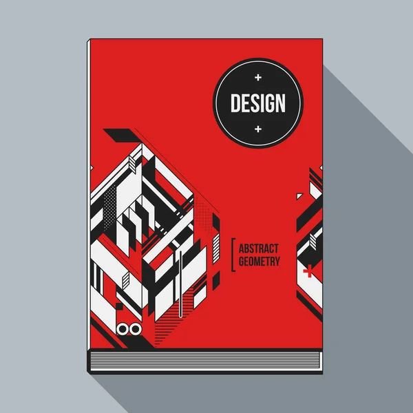 Boek cover ontwerpsjabloon met abstracte geometrische elementen. Stijl van moderne kunst en graffiti. — Stockvector