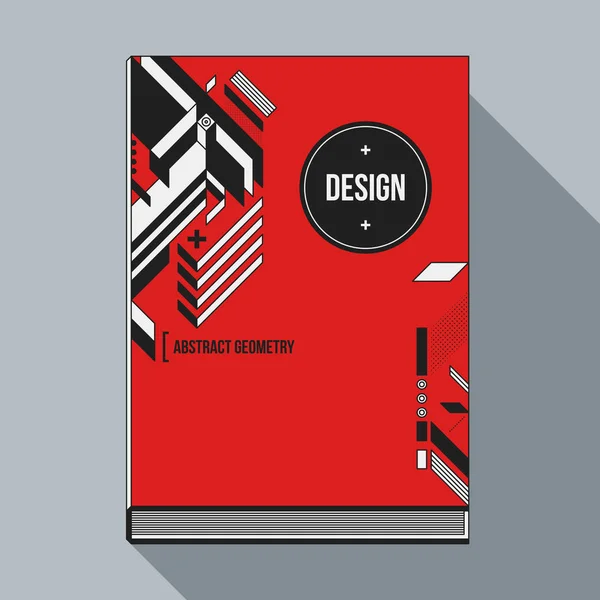 Plantilla de diseño de portada de libro con elementos geométricos abstractos. Estilo de arte moderno y graffiti . — Vector de stock