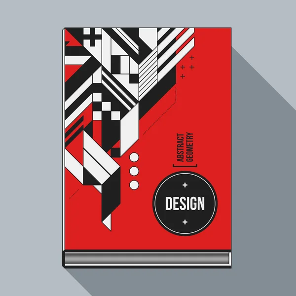 Boek cover ontwerpsjabloon met abstracte geometrische elementen. Stijl van moderne kunst en graffiti. — Stockvector