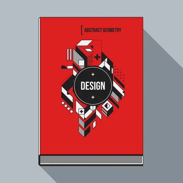 Modello di copertina del libro con elementi geometrici astratti. Stile di arte moderna e graffiti . — Vettoriale Stock