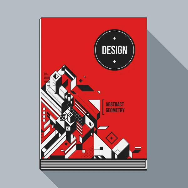Plantilla de diseño de portada de libro con elementos geométricos abstractos. Estilo de arte moderno y graffiti . — Vector de stock