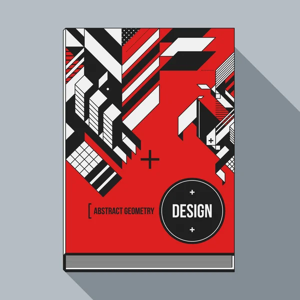 Βιβλίο καλύψει πρότυπο σχεδίασης με αφηρημένα γεωμετρικά στοιχεία. Ύφος μοντέρνας τέχνης και γκράφιτι. — Διανυσματικό Αρχείο