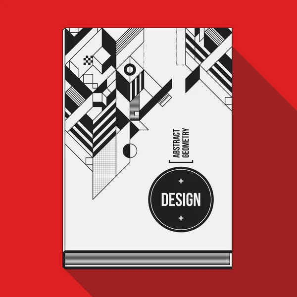 Boek cover ontwerpsjabloon met abstracte geometrische elementen. Stijl van moderne kunst en graffiti. — Stockvector