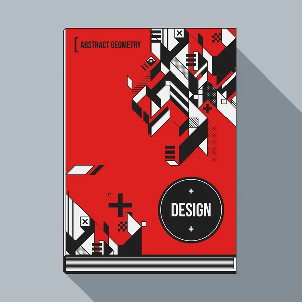 Plantilla de diseño de portada de libro con elementos geométricos abstractos. Estilo de arte moderno y graffiti . — Vector de stock