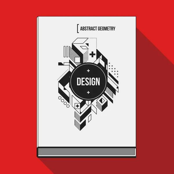 Boek cover ontwerpsjabloon met abstracte geometrische elementen. Stijl van moderne kunst en graffiti. — Stockvector