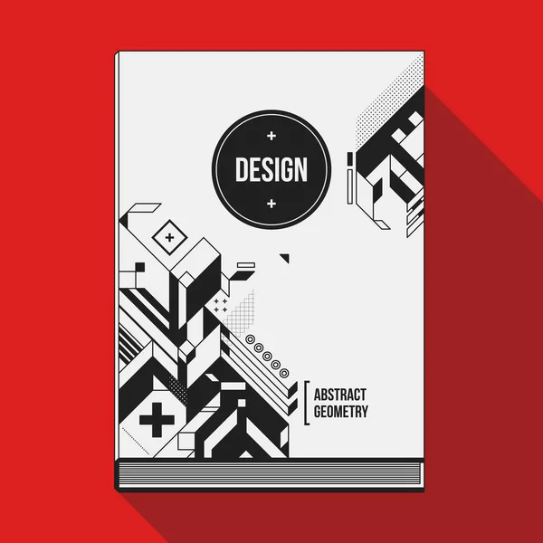 Modèle de conception de couverture de livre avec des éléments géométriques abstraits. Style d'art moderne et graffiti . — Image vectorielle