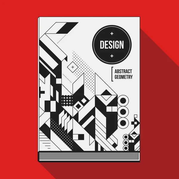 Boek cover ontwerpsjabloon met abstracte geometrische elementen. Stijl van moderne kunst en graffiti. — Stockvector