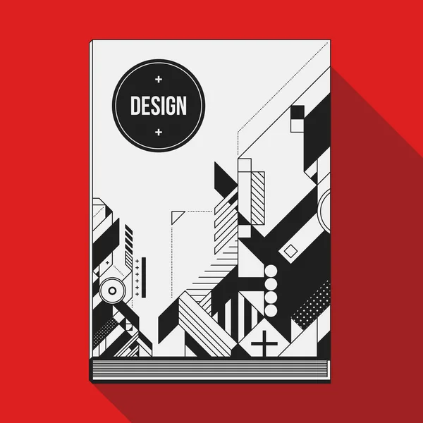 Boek cover ontwerpsjabloon met abstracte geometrische elementen. Stijl van moderne kunst en graffiti. — Stockvector