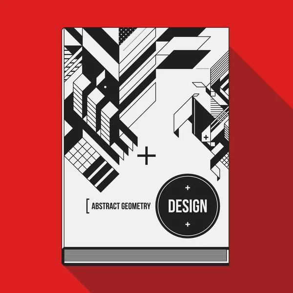 Boek cover ontwerpsjabloon met abstracte geometrische elementen. Stijl van moderne kunst en graffiti. — Stockvector