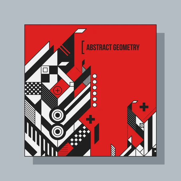 Quadratische Designvorlage mit abstrakten geometrischen Elementen. nützlich für CD-Cover, Werbung und Poster. — Stockvektor