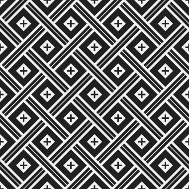 Geometrik öğelerle tek renkli seamless modeli. Yararlı web arka plan, tekstil, ambalaj için.