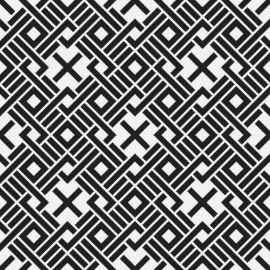 Geometrik öğelerle tek renkli seamless modeli. Yararlı web arka plan, tekstil, ambalaj için.