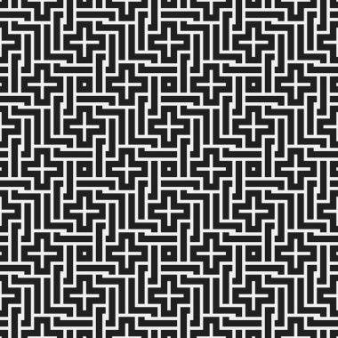 Geometrik öğelerle tek renkli seamless modeli. Yararlı web arka plan, tekstil, ambalaj için.