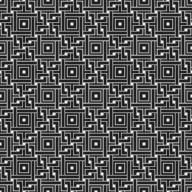 Geometrik öğelerle tek renkli seamless modeli. Yararlı web arka plan, tekstil, ambalaj için.