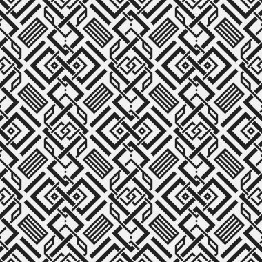 Geometrik öğelerle tek renkli seamless modeli. Yararlı web arka plan, tekstil, ambalaj için.