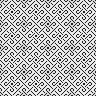 Geometrik öğelerle tek renkli seamless modeli. Yararlı web arka plan, tekstil, ambalaj için.