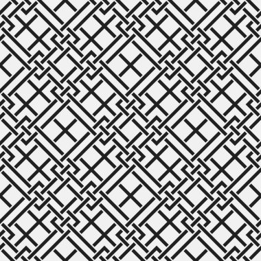 Geometrik öğelerle tek renkli seamless modeli. Yararlı web arka plan, tekstil, ambalaj için.