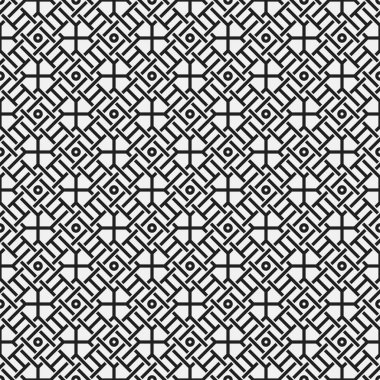 Geometrik öğelerle tek renkli seamless modeli. Yararlı web arka plan, tekstil, ambalaj için.