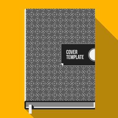 Kitap kapak tasarımı şablonu tek renkli geometrik desenli. Kitap, defter, yıllık raporlar veya başka bir medya için yararlı.