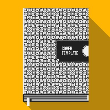 Kitap kapak tasarımı şablonu tek renkli geometrik desenli. Kitap, defter, yıllık raporlar veya başka bir medya için yararlı.
