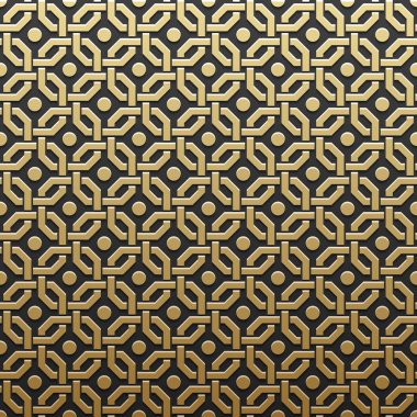 Kesintisiz geometrik desenli altın metalik arka plan. Zarif lüks stil.