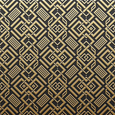 Kesintisiz geometrik desenli altın metalik arka plan. Zarif lüks stil.