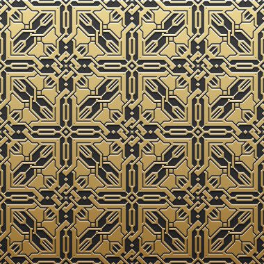 Geometrik desenli altın metalik arka plan. Zarif lüks stil.