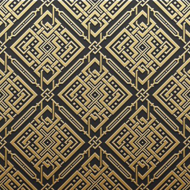 Kesintisiz geometrik desenli altın metalik arka plan. Zarif lüks stil.